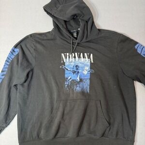 H&M Nirvana Nevermind Graphic Rock Band Street Wear Hoodie Mens XXL